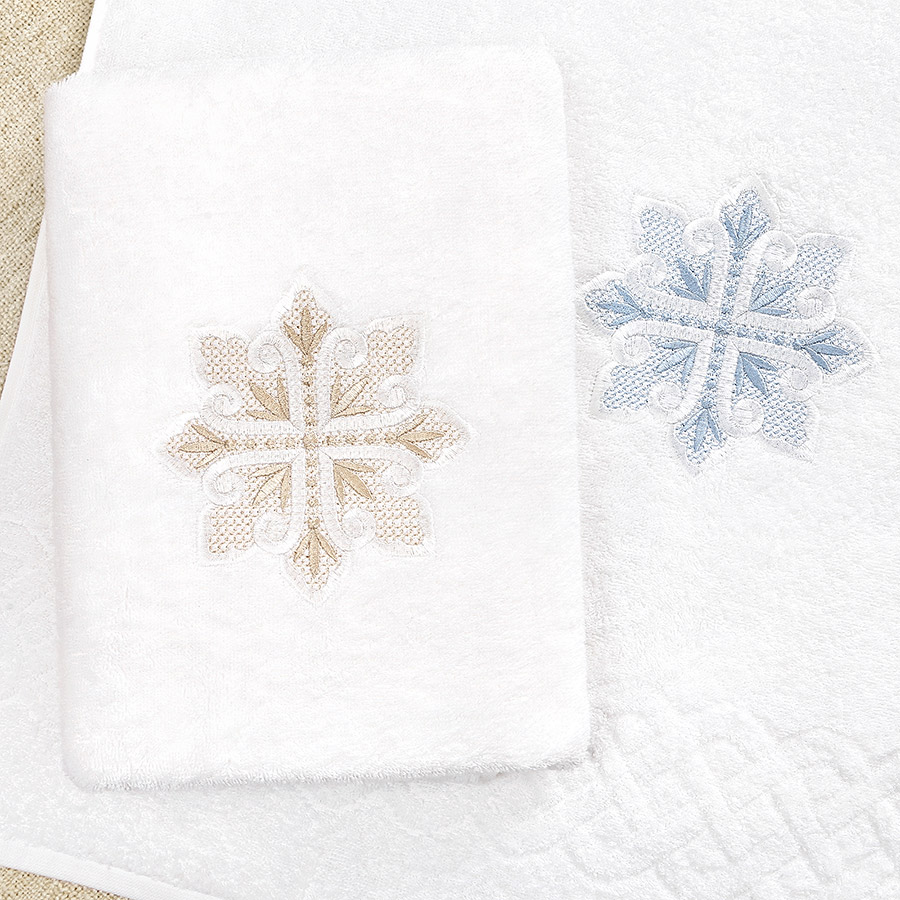 Махровое полотенце с вышитым крестом-звездицей фото 5