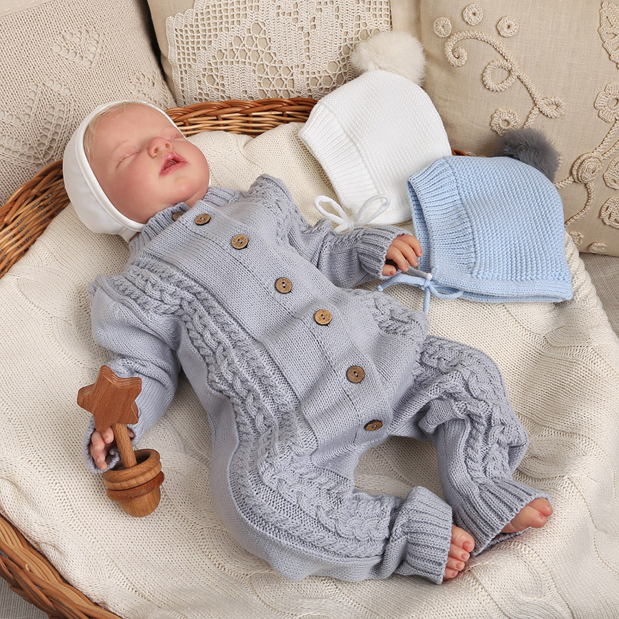 Вязаный комбинезон "Косички" серый фото 4