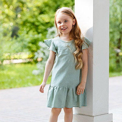 Фото товара "Платье Нимфа полынь лён" при наведении