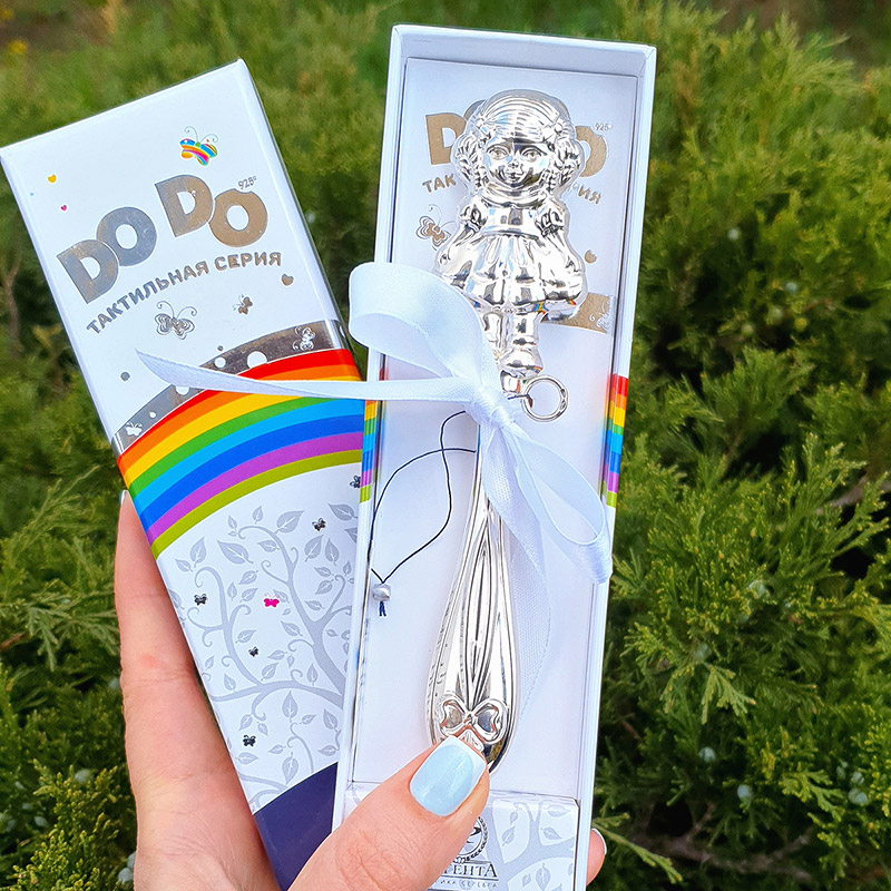 Серебряная погремушка "Кукла" фото 5