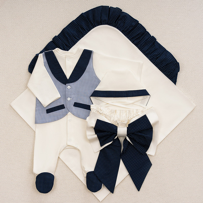 Костюмчик/комплект с уголком Денди клетка фото 8