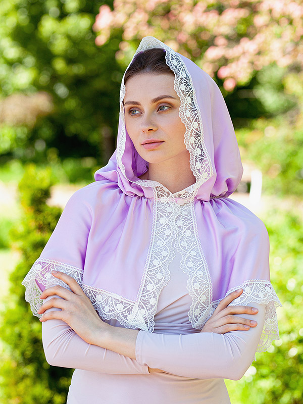 Церковная накидка с капюшоном "Лаванда" фото 1