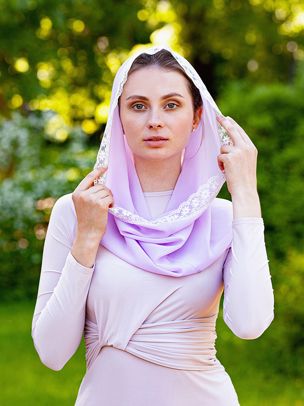 Шифоновый снуд для церкви "Сирень" фото 2
