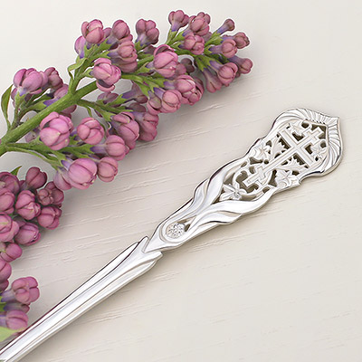 Серебряная ложка "Обвитый крест"