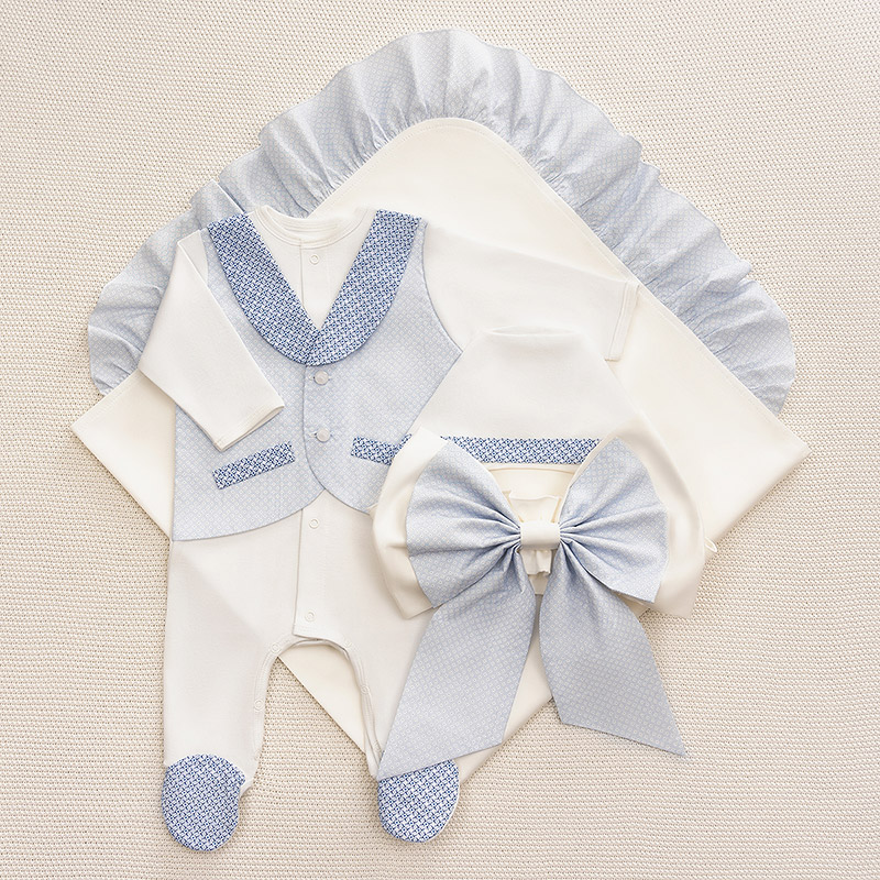 Костюмчик/комплект с уголком Денди нежные ромбы фото 4