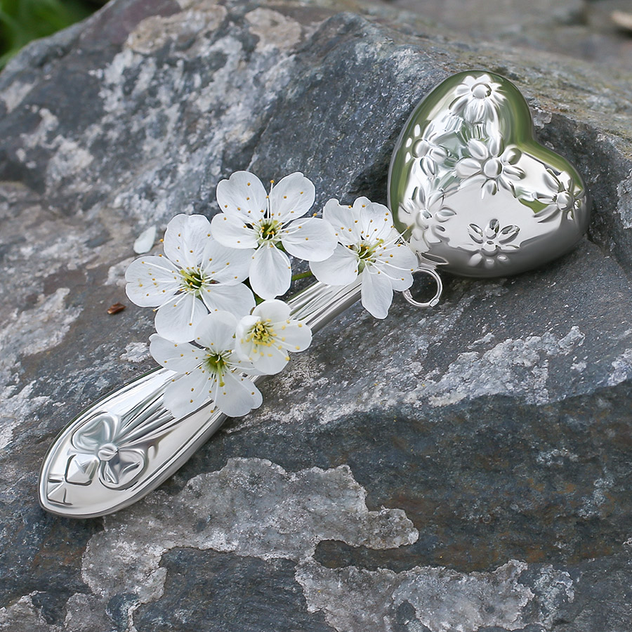 Серебряная погремушка "Сердечко" фото 4