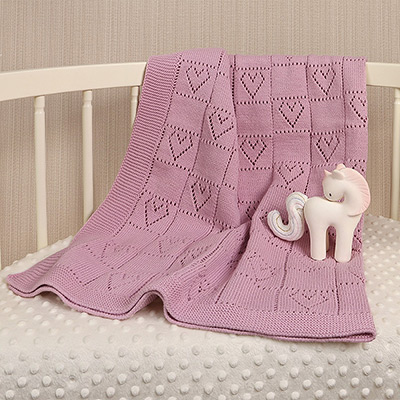 Детский плед "Сердечки" темная пудра - миниатюра фотографии товара в каталоге ЛиноБамбино