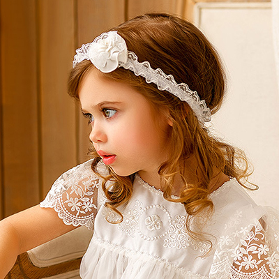 Кружевная повязка с розочкой "Анастасия" - миниатюра фотографии товара в каталоге ЛиноБамбино