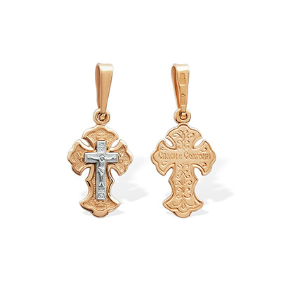 Золотой крестик 10004АКВ - миниатюра фотографии товара в каталоге ЛиноБамбино