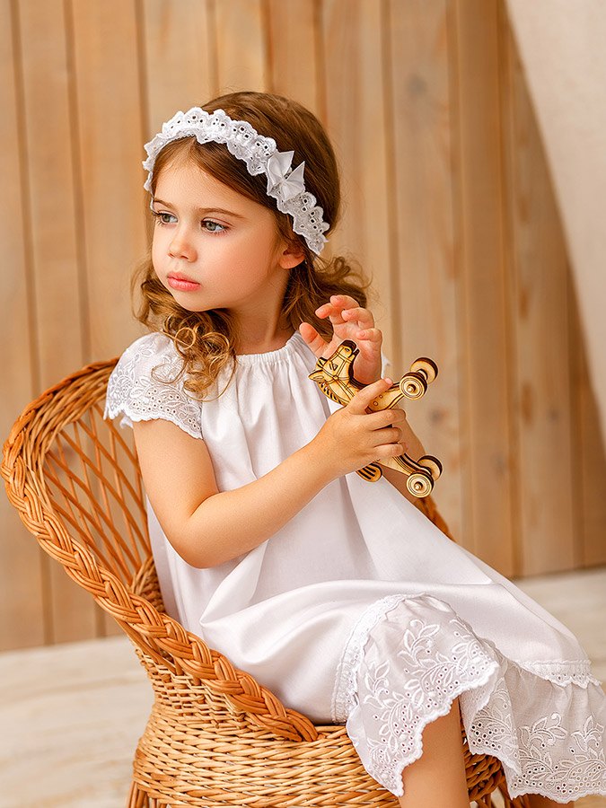 Крестильный комплект "Алиса" для девочки с пеленкой фото 4