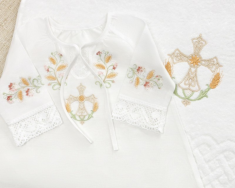 Крестильный набор для девочки "Василиса" с полотенцем фото 1