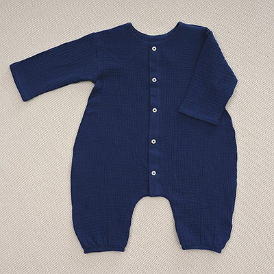 Комбинезон Облачко темно-синий из муслина