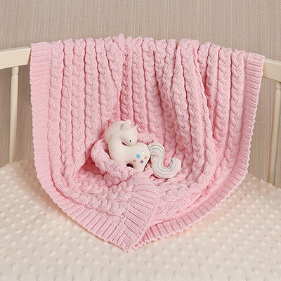 Детский плед "Косички" розовый - миниатюра фотографии товара в каталоге ЛиноБамбино