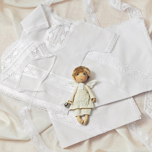 Крестильный комплект "Павел" для мальчика с пеленкой - миниатюра фотографии товара в каталоге ЛиноБамбино