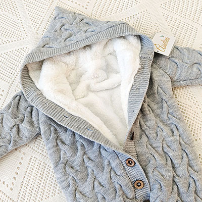 Утепленный комбинезон  "Остин" с капюшоном, серый