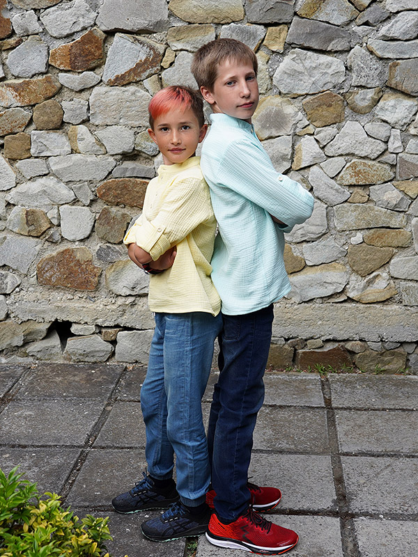 Рубашка для мальчика муслин небесный фото 8