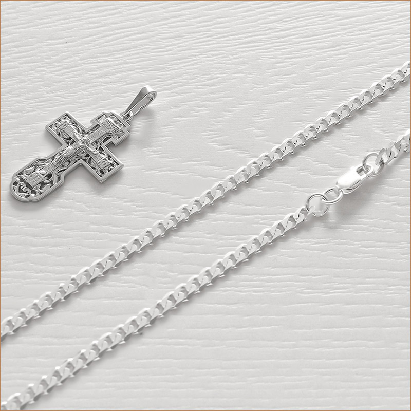 Серебряный крестик 12092АКВ фото 3