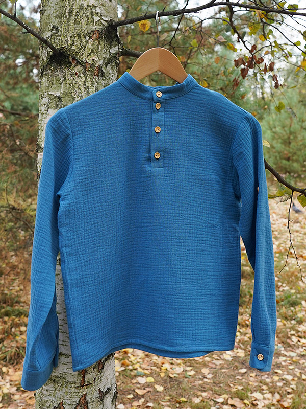 Рубашка для мальчика муслин лазурь фото 5