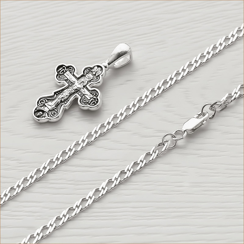 Серебряный крестик 8076ЕЛЗ фото 3