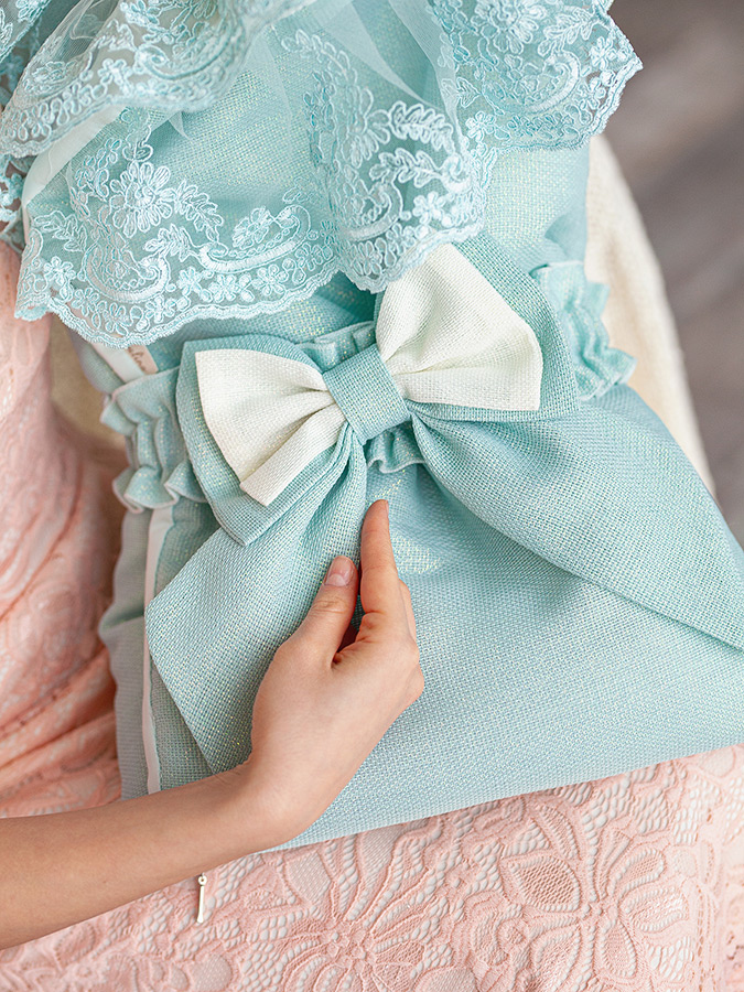 Комплект на выписку девочки "Люрекс" тиффани фото 5