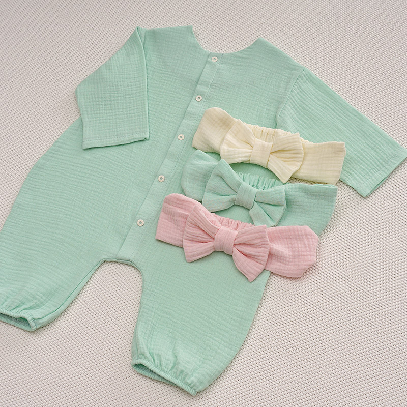 Комбинезон Облачко мятный из муслина фото 6