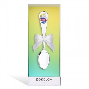 Серебряная ложка "Ангелочек на подушках"