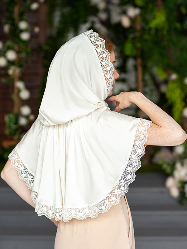 Церковный платок с капюшоном "Селена" фото 5