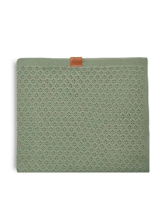 Ажурная пеленка-плед серо-зеленый фото 1