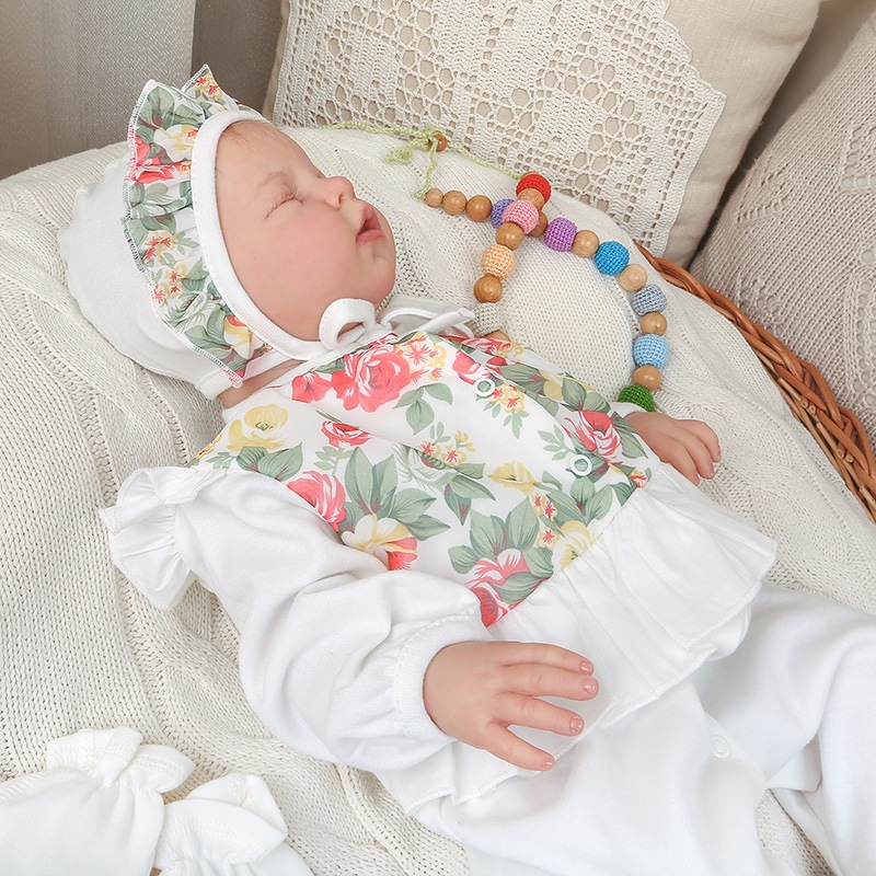 Трикотажный чепчик "Цветочный" фото 2