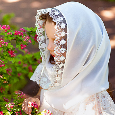 Фото товара "Церковный снуд для девочки "Тиффани"" из магазина ЛиноБамбино