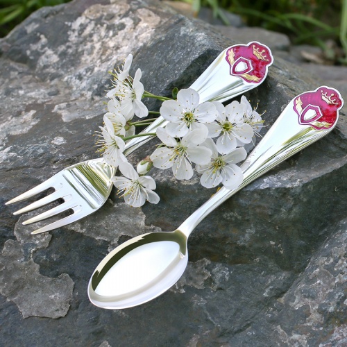 Серебряная ложка и вилка "Принцесса"