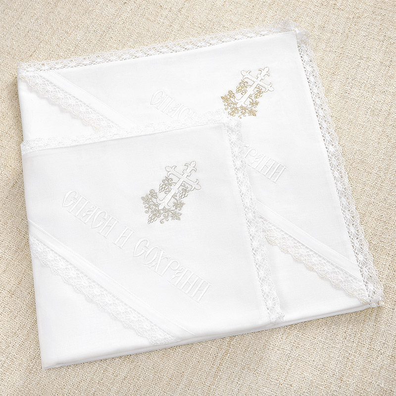 Теплая крыжма "Крестик с лозой кружевная"  фото 5