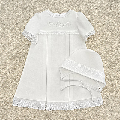 Крестильное платье "Аленка" с чепчиком - миниатюра фотографии товара в каталоге ЛиноБамбино