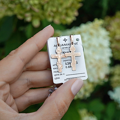 Золотой крестик 12615АКВ фото 3