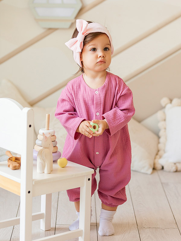 Комбинезон Облачко ягодный из муслина фото 9