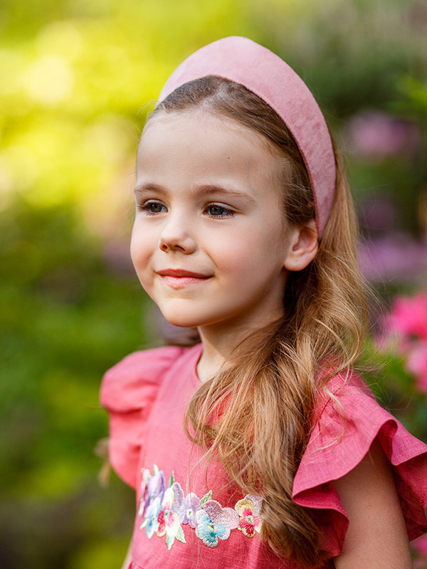 Платье Анютины глазки лён брусника фото 4