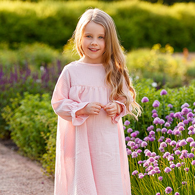 Платье Дымка сахарная вата муслин - миниатюра фотографии товара в каталоге ЛиноБамбино