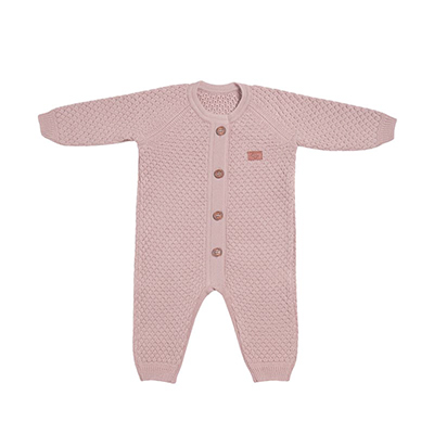 Вязаный текстурный комбинезон Пудровый фото 1