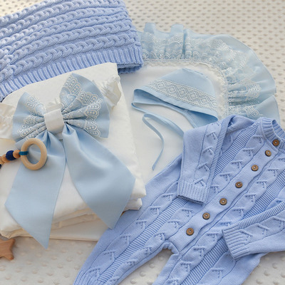 Комплект на выписку "Конфетти" голубой