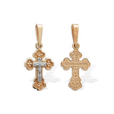 Золотой крестик 10006АКВ - миниатюра фотографии товара в каталоге ЛиноБамбино