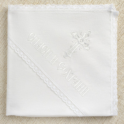 Фото товара "Тёплая пеленка для крещения "Кружевное Пёрышко"" при наведении