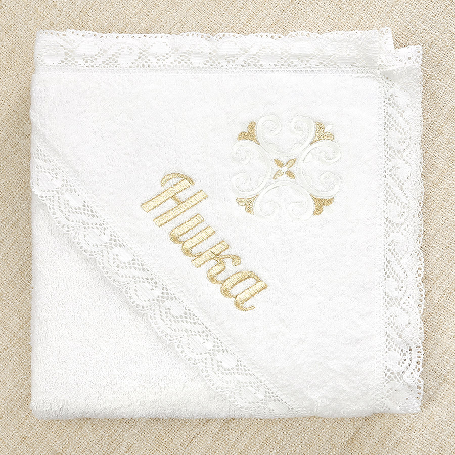 Крестильный набор для девочки "Ольга" с полотенцем фото 6