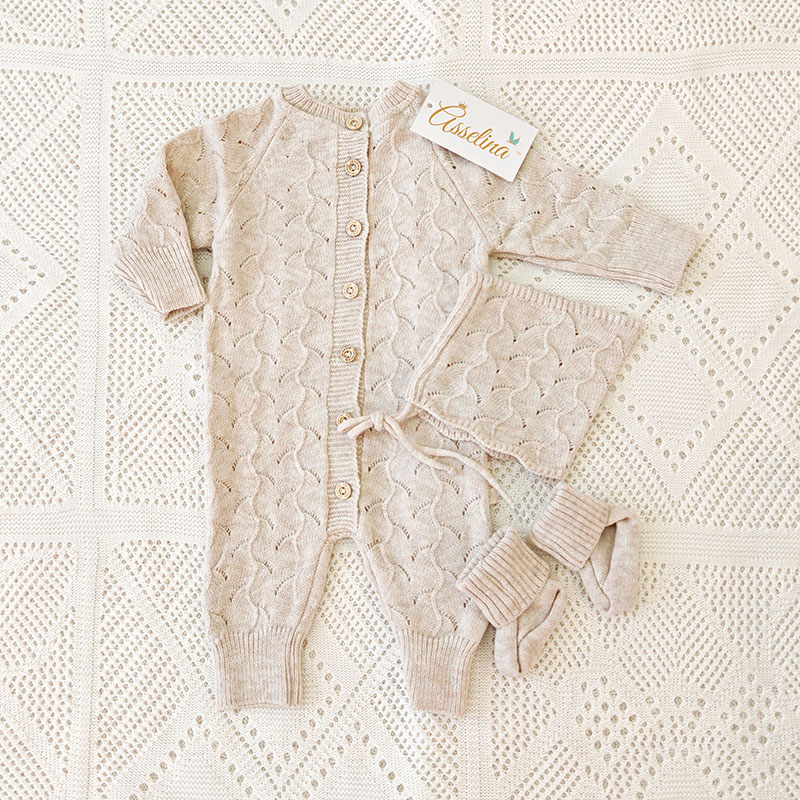 Комплект "Нила" на выписку, крем-брюле фото 1