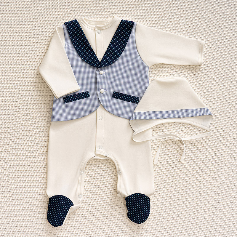 Костюмчик/комплект с уголком Денди клетка фото 4