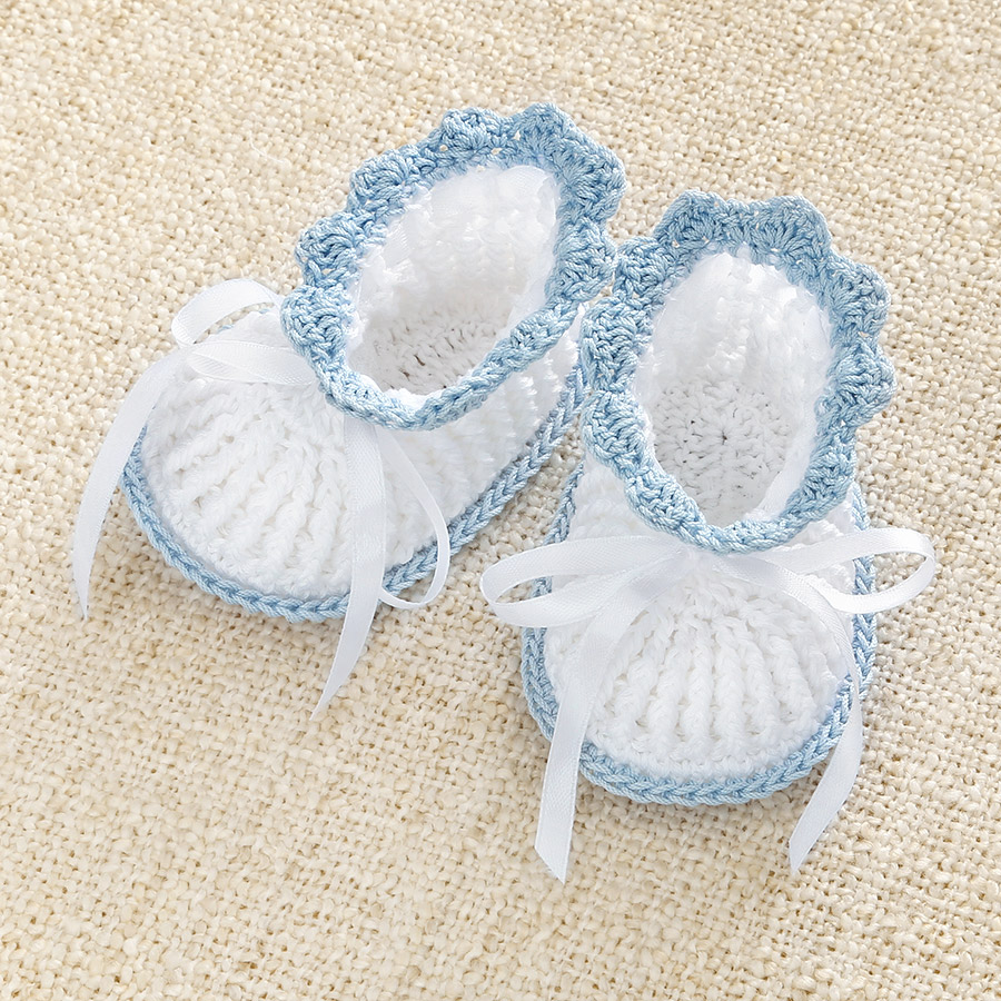 Фото товара "Пинетки с голубым краем для мальчика" из магазина ЛиноБамбино