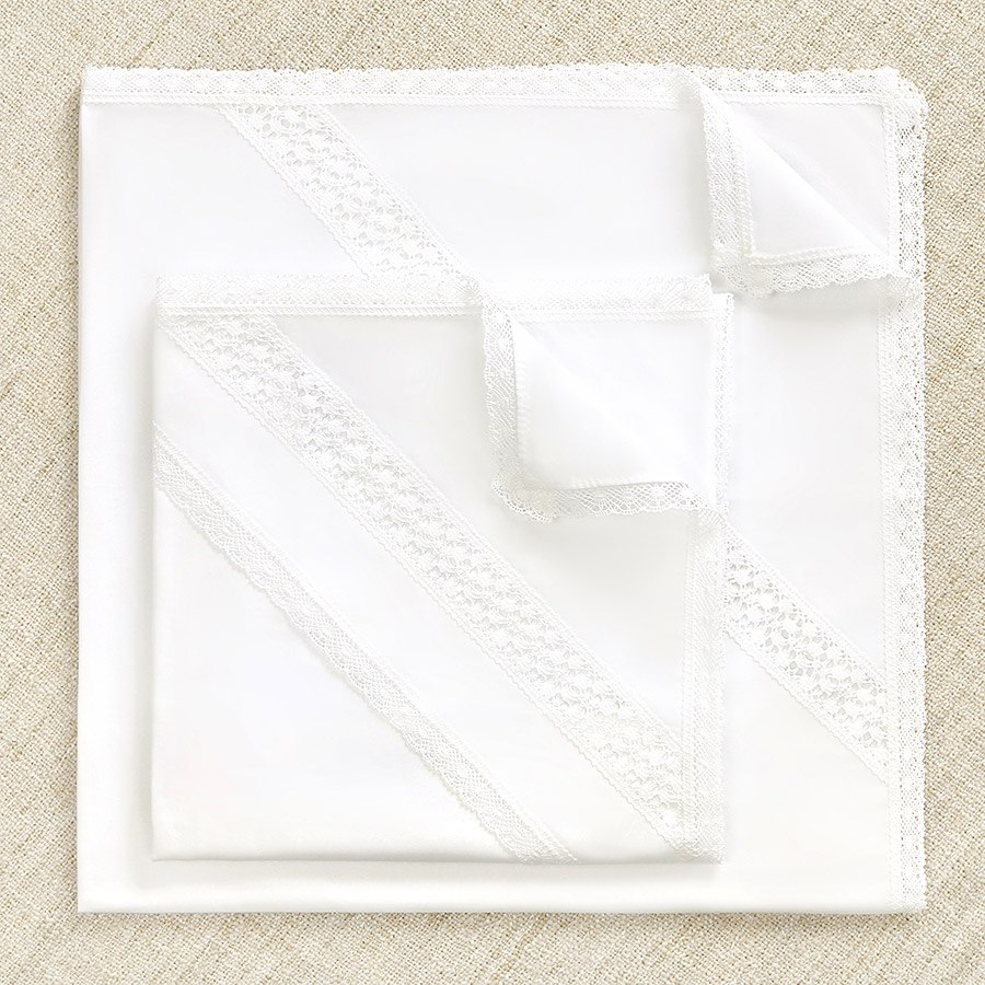 Крестильный комплект "Ирина" для девочки с пеленкой фото 8