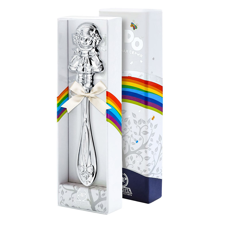 Серебряная погремушка "Кукла" фото 1