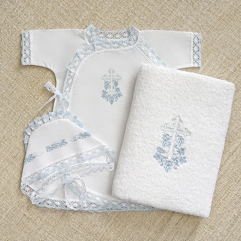 Классическое полотенце для крещения "Крестик-лоза" фото 4