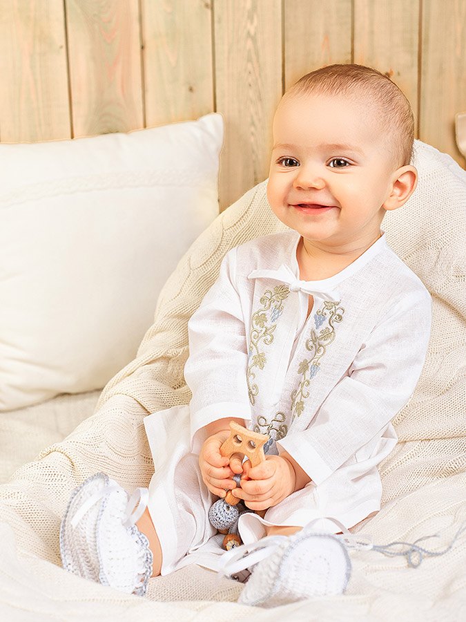 Крестильный комплект "Владимир" для мальчика с пеленкой фото 8