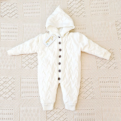 Утепленный комбинезон  "Остин" с капюшоном, молочный